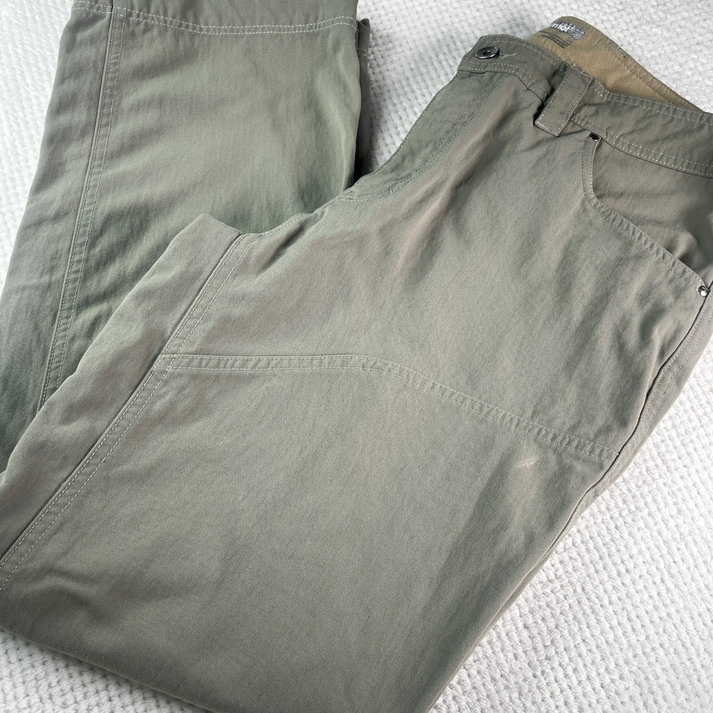 Marmot Mens Hiking Pants Size 34 Olive Green Canvas Straight Leg Outdoor Trail